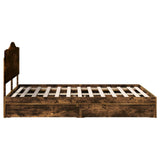 Letto con Contenitore con testiera Rovere fumé 140 x 190 cm