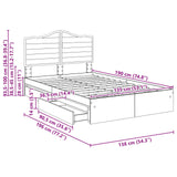 Letto con Contenitore Nero 135 x 190 cm Legno truciolato