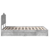Letto con Contenitore con testiera Grigio cemento 135 x 190 cm