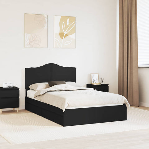 Letto con Contenitore Nero 120 x 200 cm Legno truciolato