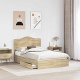 Letto con Contenitore con testiera Rovere Sonoma 120 x 200 cm