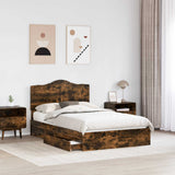 Letto con Contenitore con testiera Rovere fumé 120 x 200 cm