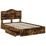 Letto con Contenitore con testiera Rovere fumé 120 x 200 cm