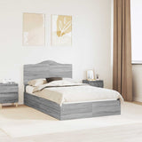 Letto con Contenitore con testiera Grigio Sonoma 120 x 200 cm