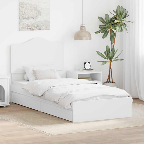 Letto con Contenitore Bianco 90 x 200 cm Legno truciolato