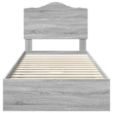Letto con Contenitore con testiera Grigio Sonoma 90 x 200 cm