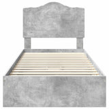 Letto con Contenitore con testiera Grigio cemento 90 x 190 cm