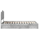 Letto con Contenitore con testiera Grigio cemento 90 x 190 cm