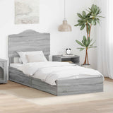 Letto con Contenitore con testiera Grigio Sonoma 90 x 190 cm