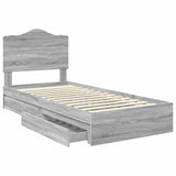 Letto con Contenitore con testiera Grigio Sonoma 90 x 190 cm