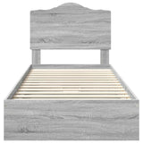 Letto con Contenitore con testiera Grigio Sonoma 90 x 190 cm