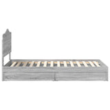 Letto con Contenitore con testiera Grigio Sonoma 90 x 190 cm