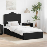Letto con Contenitore Nero 70 x 190 cm Legno truciolato