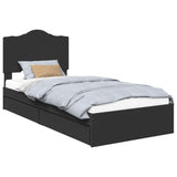 Letto con Contenitore Nero 75 x 190 cm Legno truciolato