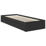 Letto con Contenitore Nero 70 x 190 cm Legno truciolato
