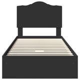 Letto con Contenitore Nero 75 x 190 cm Legno truciolato