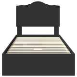 Letto con Contenitore Nero 70 x 190 cm Legno truciolato