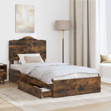 Letto con Contenitore Rovere fumé 70 x 190 cm Legno truciolato