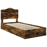 Letto con Contenitore Rovere fumé 70 x 190 cm Legno truciolato