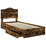 Letto con Contenitore Rovere fumé 70 x 190 cm Legno truciolato