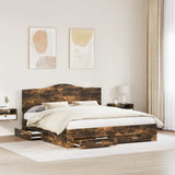 Struttura del letto Rovere fumé 200 x 200 cm Legno truciolato