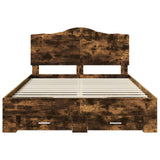 Struttura del letto Rovere fumé 150 x 200 cm Legno truciolato