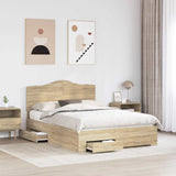 Struttura del letto con testiera Rovere Sonoma 140 x 200 cm