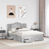 Struttura del letto con testiera Grigio cemento 140 x 190 cm