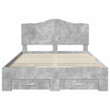 Struttura del letto con testiera Grigio cemento 140 x 190 cm