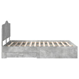 Struttura del letto con testiera Grigio cemento 140 x 190 cm