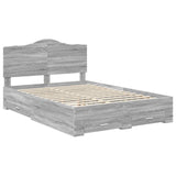 Struttura del letto con testiera Grigio Sonoma 140 x 190 cm
