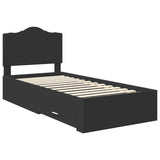 Struttura del letto Nero 70 x 190 cm Legno truciolato
