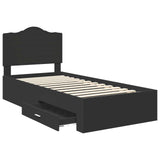 Struttura del letto Nero 70 x 190 cm Legno truciolato