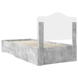 Struttura del letto con testiera Grigio cemento 70 x 190 cm
