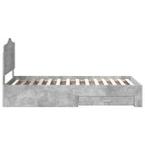 Struttura del letto con testiera Grigio cemento 70 x 190 cm