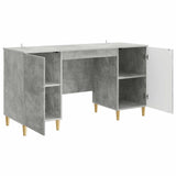 Scrivania con lo scaffale Grigio Cemento 142,5 x 50 x 75 cm