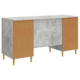 Scrivania con lo scaffale Grigio Cemento 142,5 x 50 x 75 cm