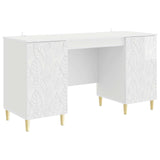 Scrivania Bianco Lucido Legno ingegnerizzato 142,5 x 50 x 75 cm