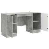 Scrivania con lo scaffale Grigio Cemento 142,5 x 50 x 75 cm