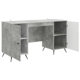 Scrivania con lo scaffale Grigio Cemento 142,5 x 50 x 75 cm