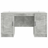 Scrivania con lo scaffale Grigio Cemento 142,5 x 50 x 75 cm