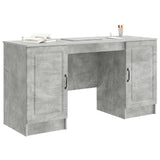 Scrivania con lo scaffale Grigio Cemento 142,5 x 50 x 75 cm