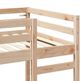 Struttura per letto soppalco Naturale 90 x 200 cm Pino massello