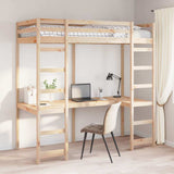 Struttura per letto soppalco Naturale 90 x 200 cm Pino massello