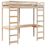 Struttura per letto soppalco Naturale 90 x 200 cm Pino massello