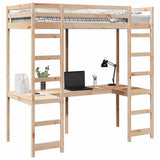 Struttura per letto soppalco Naturale 90 x 200 cm Pino massello