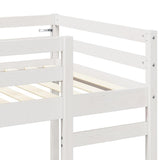 Struttura per letto soppalco Bianco 90 x 200 cm Pino massello