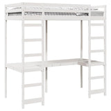 Struttura per letto soppalco Bianco 80 x 200 cm Pino massello