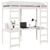 Struttura per letto soppalco Bianco 80 x 200 cm Pino massello