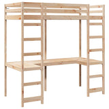 Struttura per letto soppalco Naturale 75 x 190 cm Pino massello